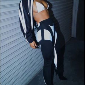 Fashion Nova Black and metallic gray size Large Women *pants only*